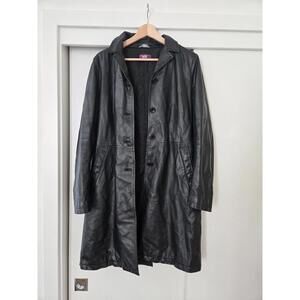 Vintage Italian Leather Jacket Trenchcoat